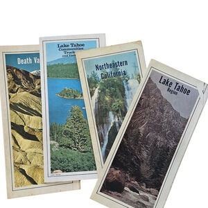 Vintage AAA California Maps Lot 4 Lake Tahoe Death Valley Burney Falls Ephemera